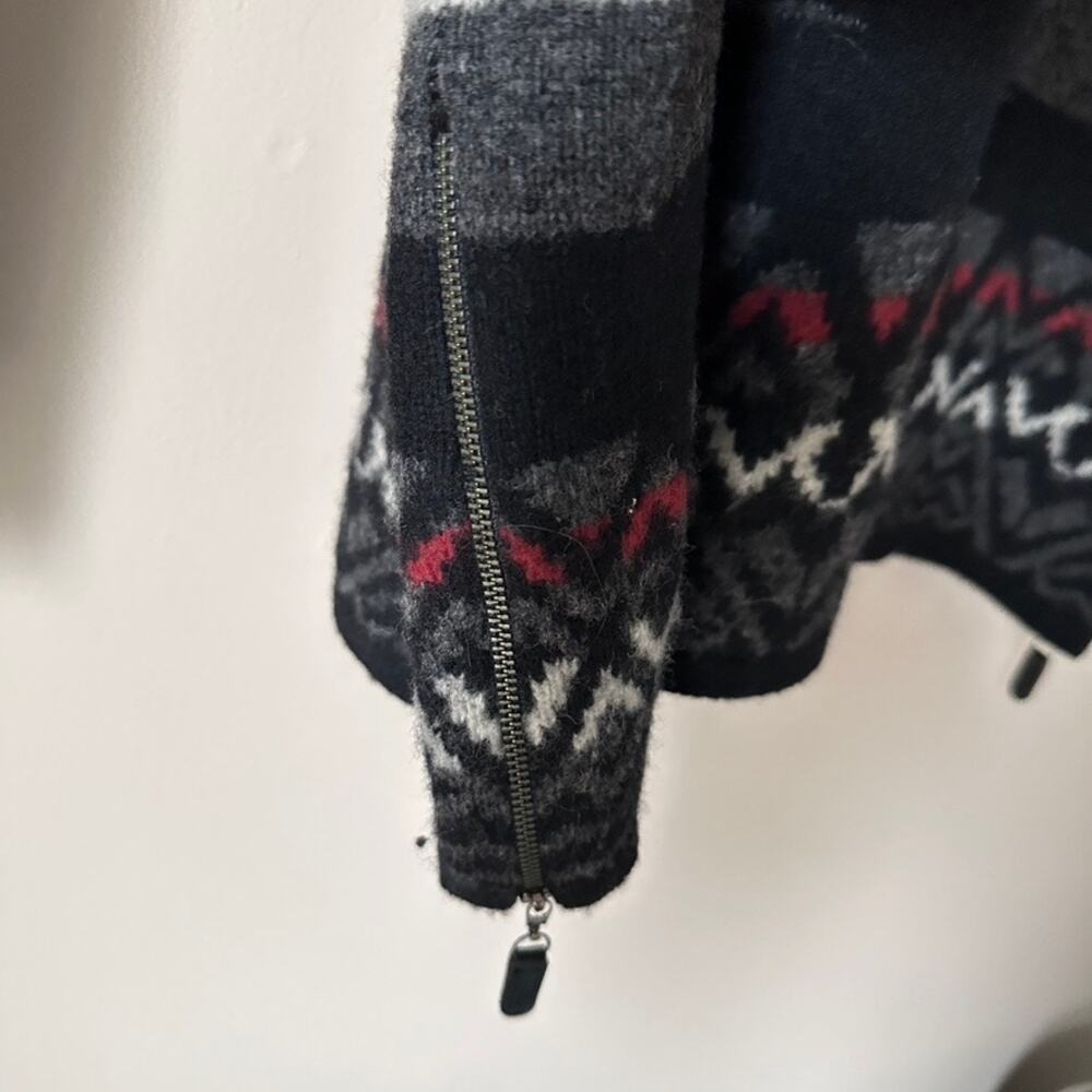 Frost Vintage Lambswool Sweater Quarter Zip Hooded Pullover Fair Isle Mens MED - Picture 6 of 10